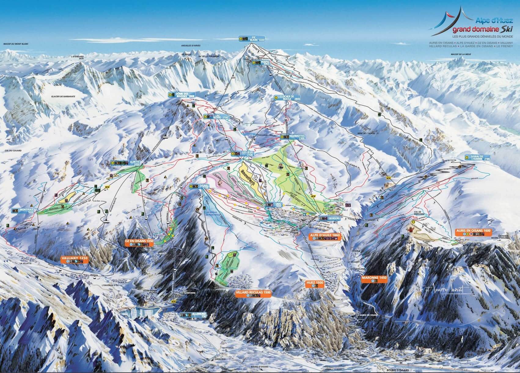 Plan domaine skiable